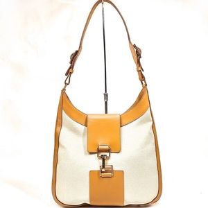 Gucci Shoulder Bag  White Canvas